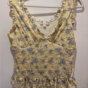 yellow lace top